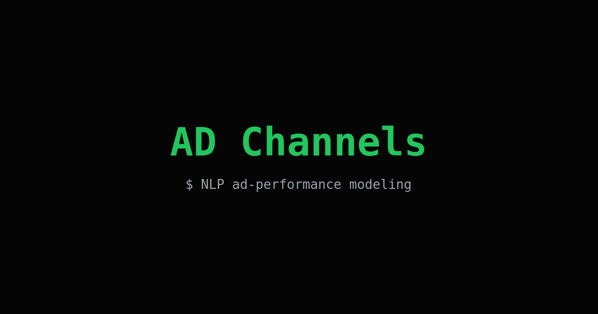 Managing AD Channels - Full-stack web application screenshot