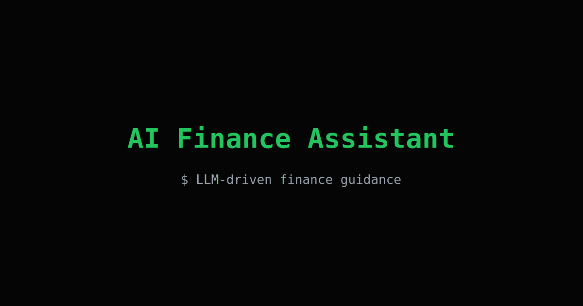 AI Finance Assistant - Full-stack web application screenshot