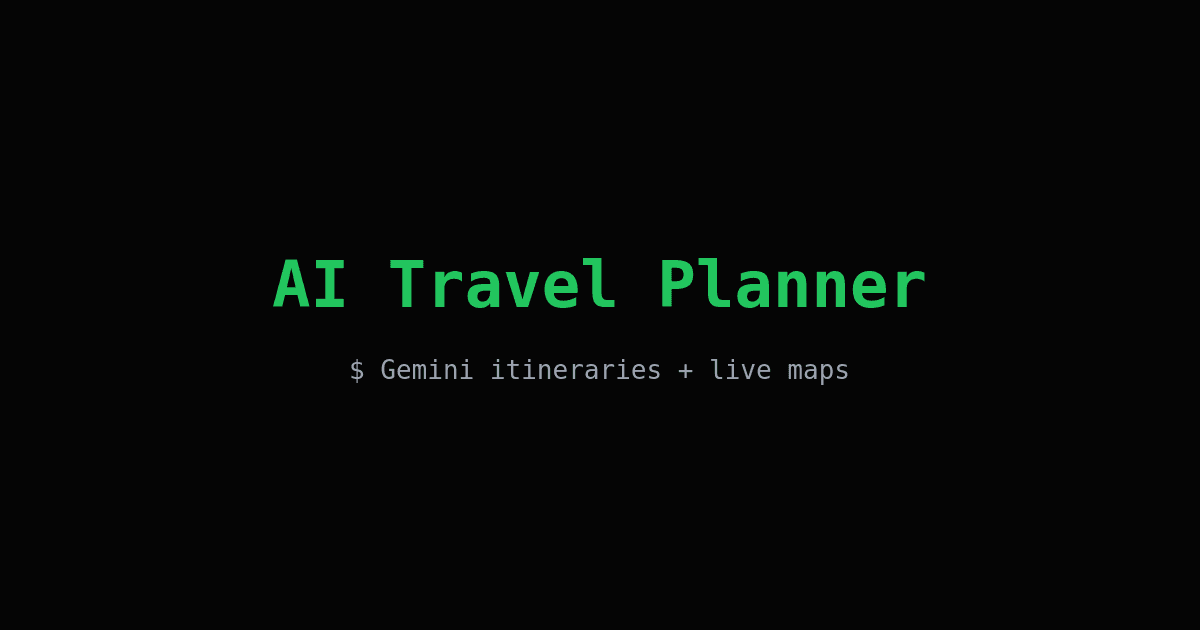 AI Travel Planner - Full-stack web application screenshot